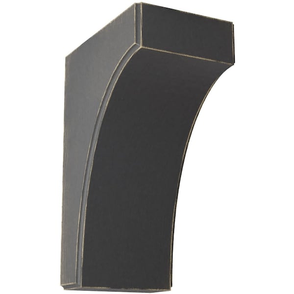 Ekena Millwork 5 1/4"W x 8"D x 12"H Clarksville Wood Vintage Decor Bracket, Black BKTWD05X08X12CVBL - main
